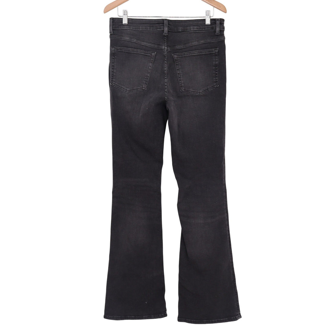 Zara Jeans Womens 10 Flare Black High Rise Stretch Denim Excellent