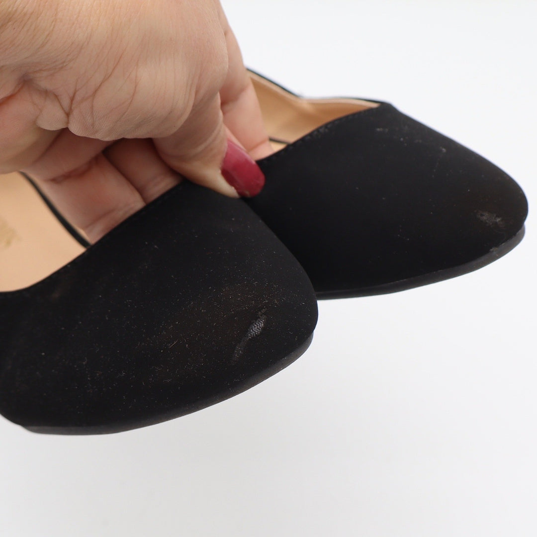 Dream Pairs Wedge Flats Womens 7.5 Revona Black Ankle Strap Pointed Toe Good