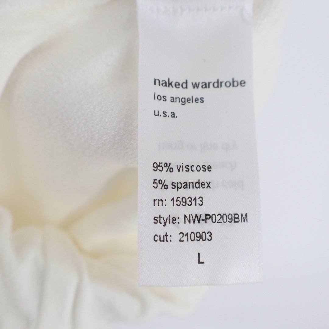 Naked Wardrobe Baby Mama Cream Biker Shorts Womens Large