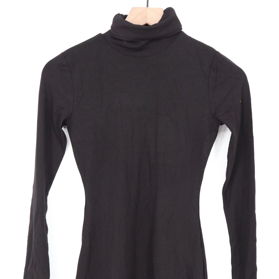Naked Wardrobe Black Turtleneck Long Sleeve Bodycon Mini Dress Small