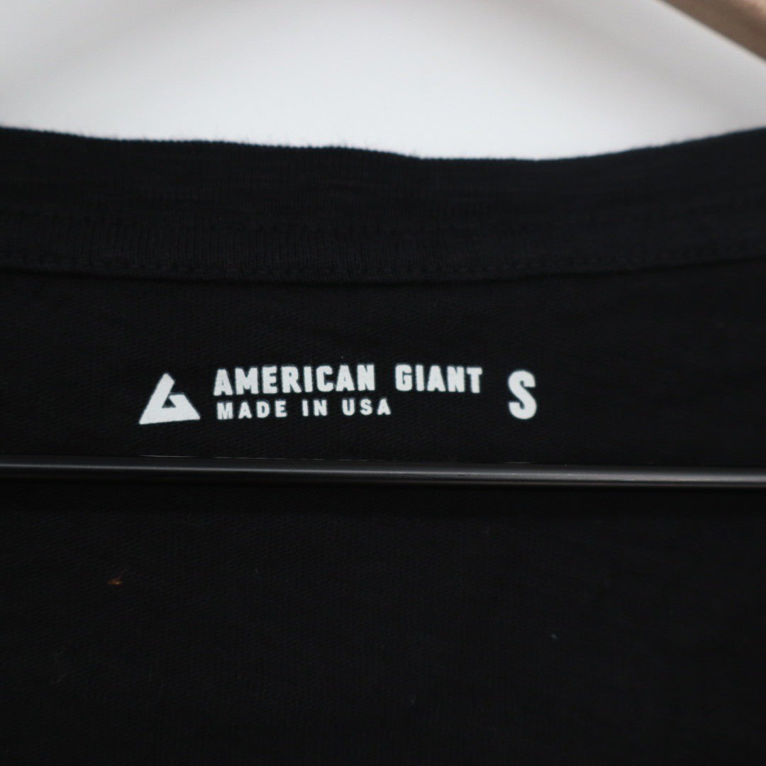 American Giant Classic V Neck T Shirt Black Made USA Size Small S Cotton Basic