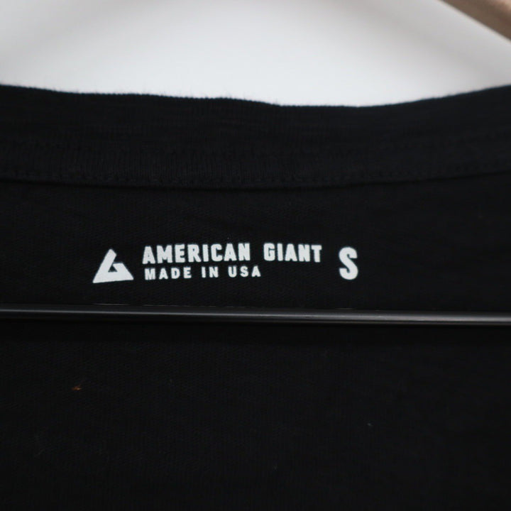 American Giant Classic V Neck T Shirt Black Made USA Size Small S Cotton Basic