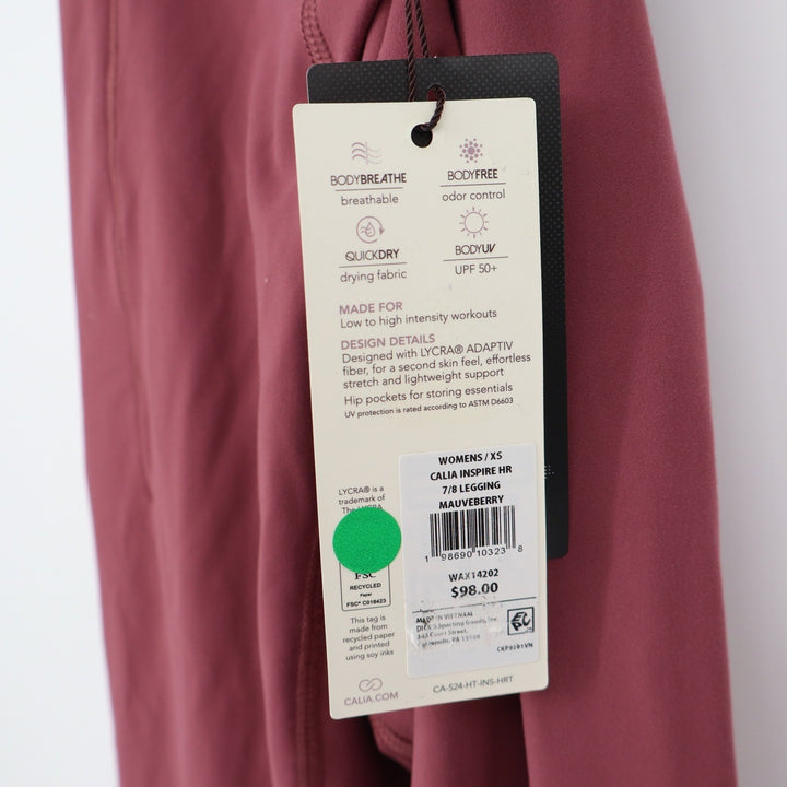 Calia Inspire High Rise 7/8 Legging Mauveberry Womens XS New