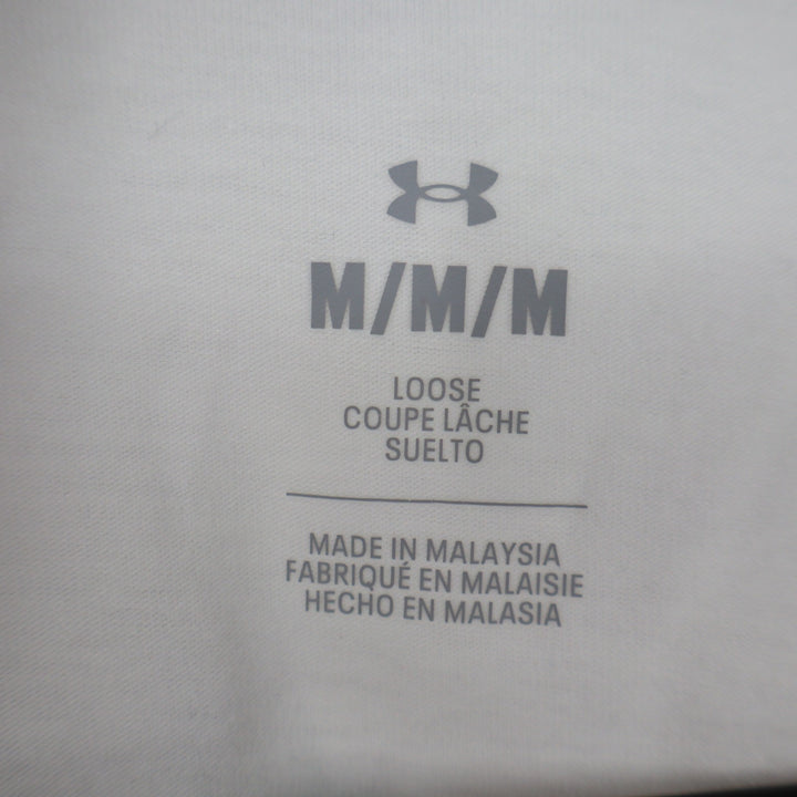 Under Armour Mens 60/40s Evol Logo SS T-Shirt White Size Medium NEW