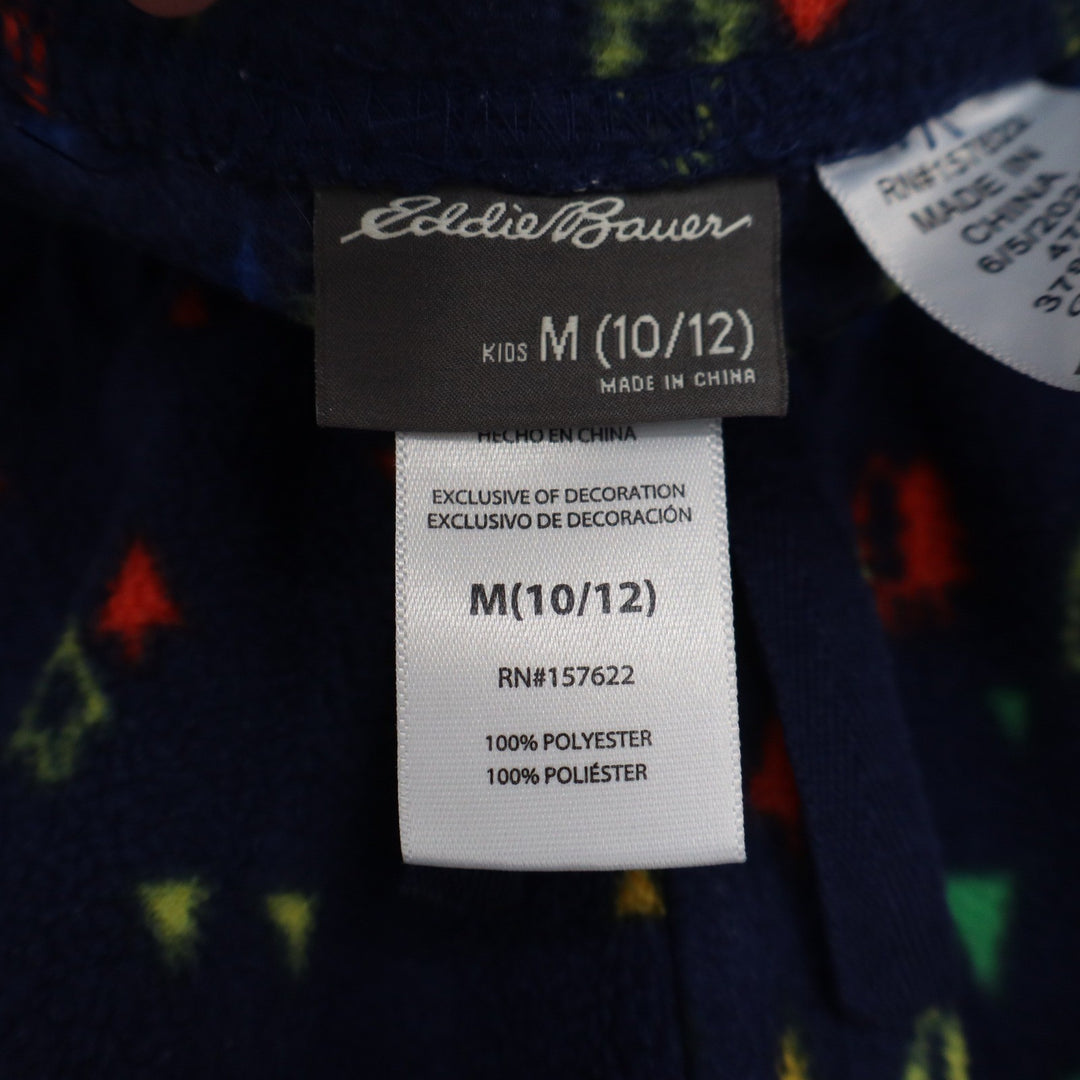 Eddie Bauer Kids M 10/12 Fleece Pajama Pants Navy Blue Christmas Tree Holiday