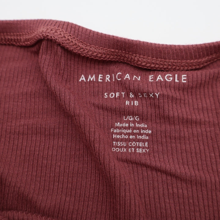 American Eagle Outfitters Soft & Sexy Crop Tube Top Womens L Burgundy Strapless