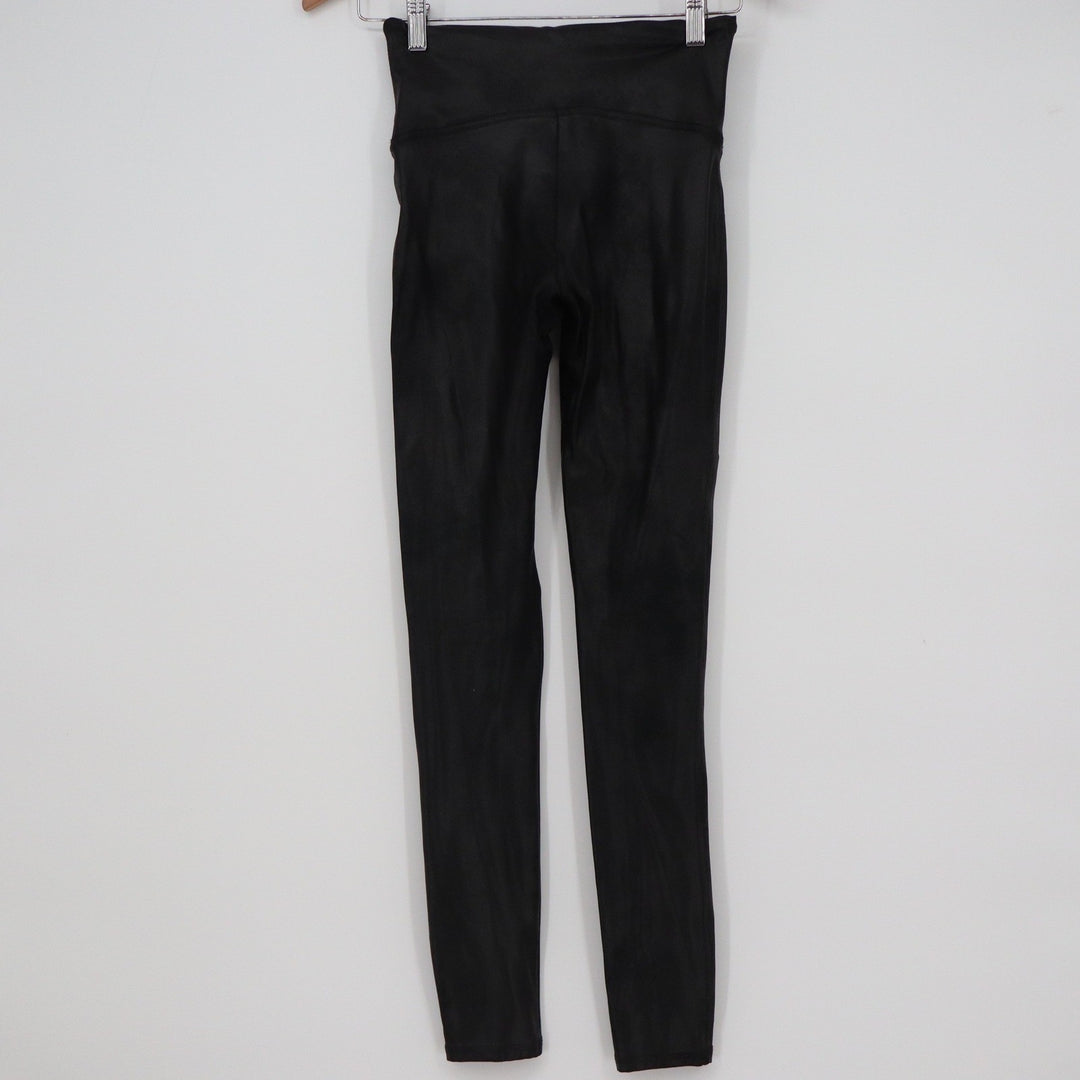 Spanx Faux Leather Leggings Black High Rise Shaping Skinny Pants Medium M M/M