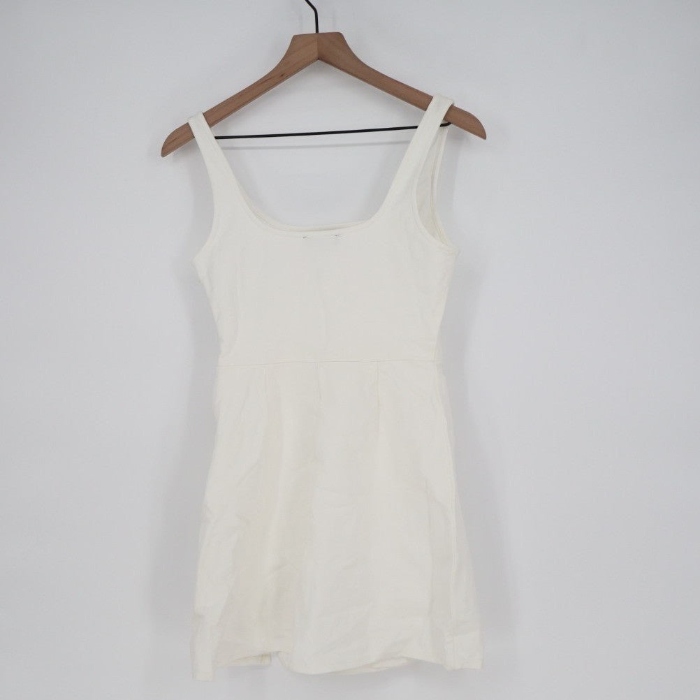 Lulus Always Admired Mini Dress Womens Small White Stretch Side Slit Scoop Neck