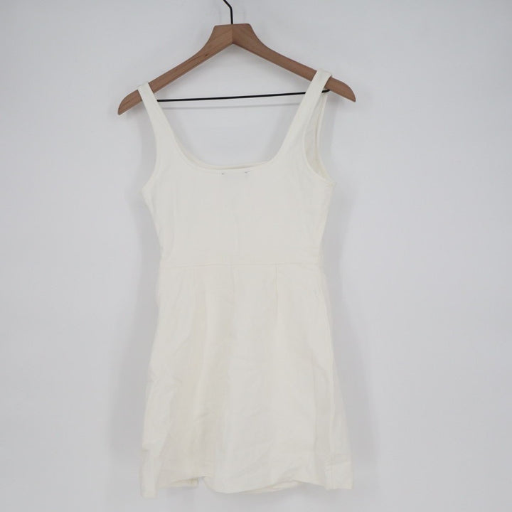 Lulus Always Admired Mini Dress Womens Small White Stretch Side Slit Scoop Neck