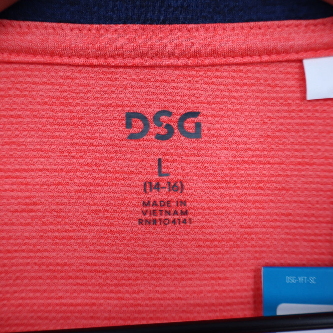 DSG Boys L 14-16 Pieced Graphic Movement Tee Cabana Coral Navy Blue