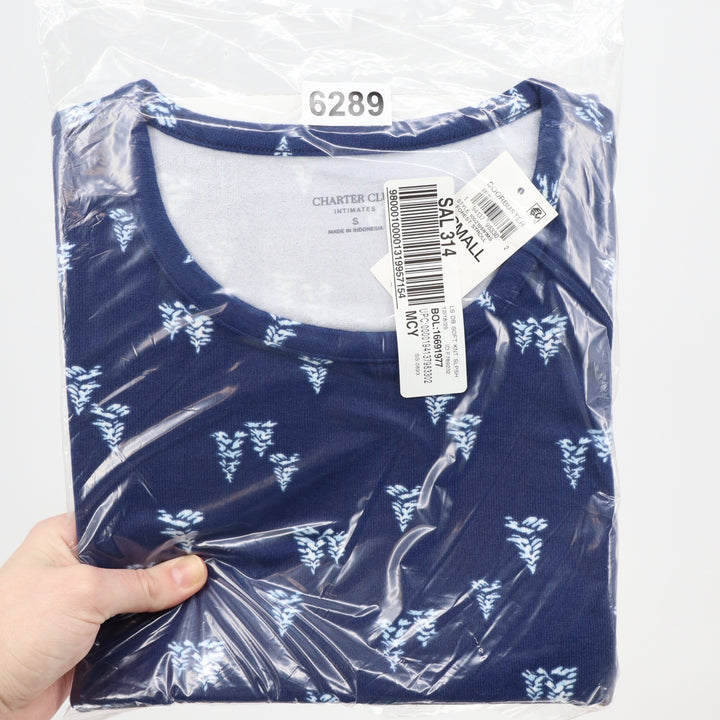 Charter Club Intimates Sleep Shirt Forest Stroll Blue Pine Tree Soft Knit Small