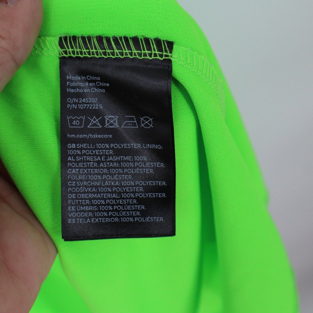 HM Neon Green Cutout Ring Detail Midi Dress Side Slit Lime Medium KLH0453