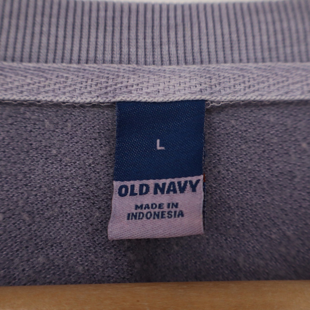 Old Navy Mens Large Faded Purple Raglan Crew Neck Sweatshirt V-Stitch