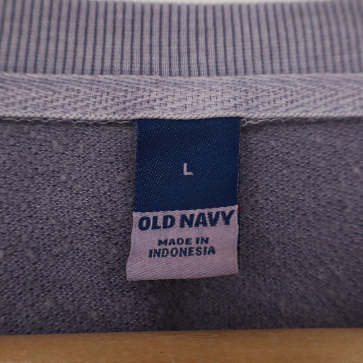 Old Navy Mens Large Faded Purple Raglan Crew Neck Sweatshirt V-Stitch