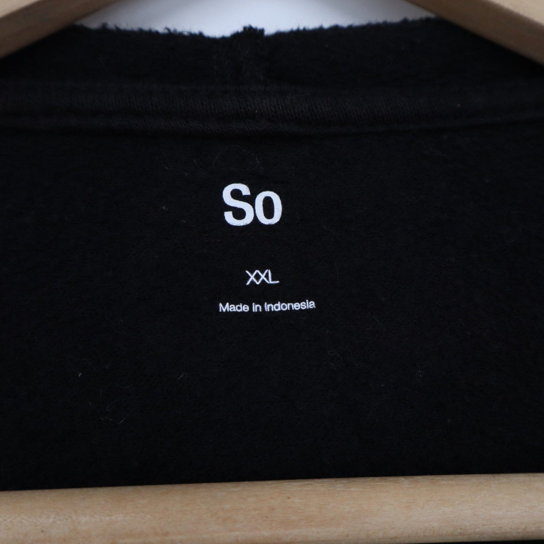 So Women Black Full Zip Hoodie Sweatshirt XXL Cotton Blend Raglan Sleeve