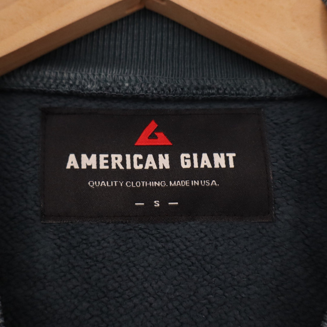 American Giant American Vintage Sweatshirt Unisex S Light Blue Cotton Crew Neck