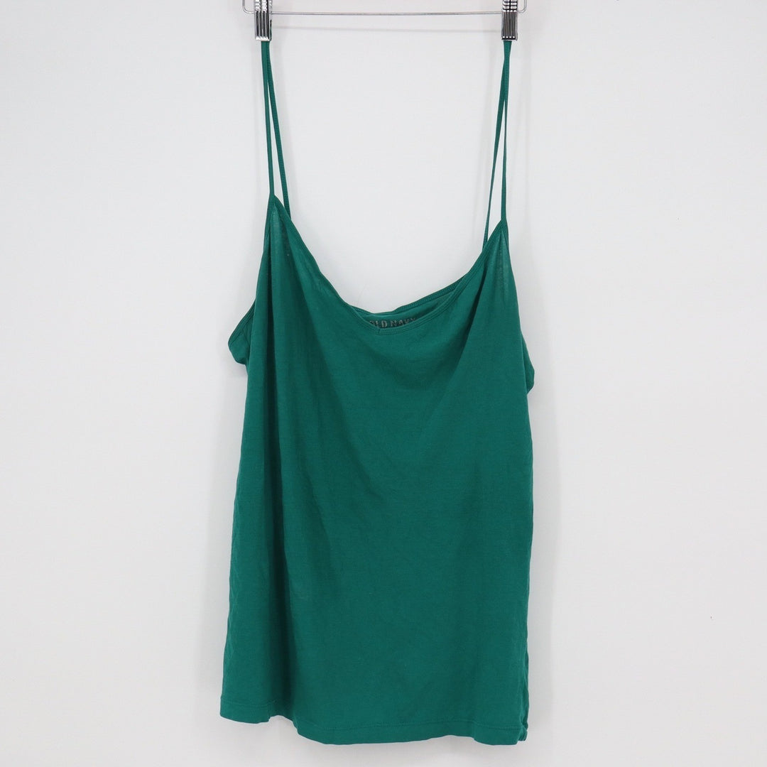Old Navy Womens XL Green Cotton Stretch Spaghetti Strap Camisole Tank Top