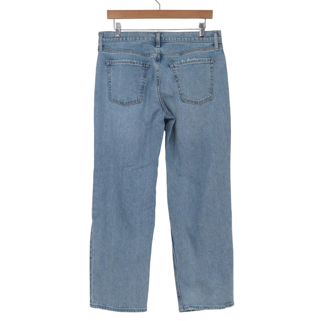 Old Navy Womens 6 Mid-Rise Boyfriend Loose Distressed Light Wash Jeans