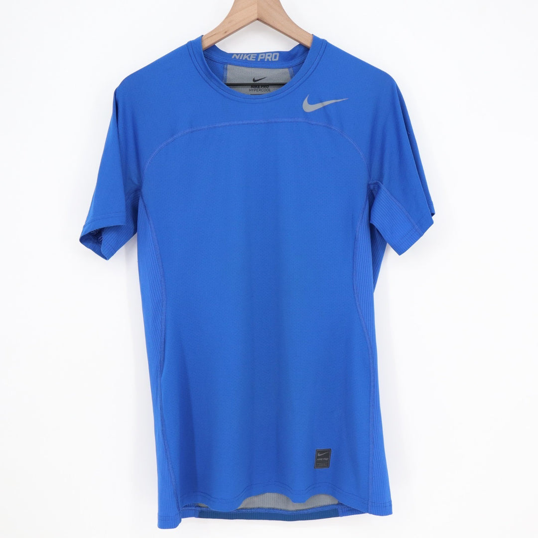 Nike Pro Hypercool T-Shirt Men Medium Blue Stretch Fitted Crew Neck Short Sleeve