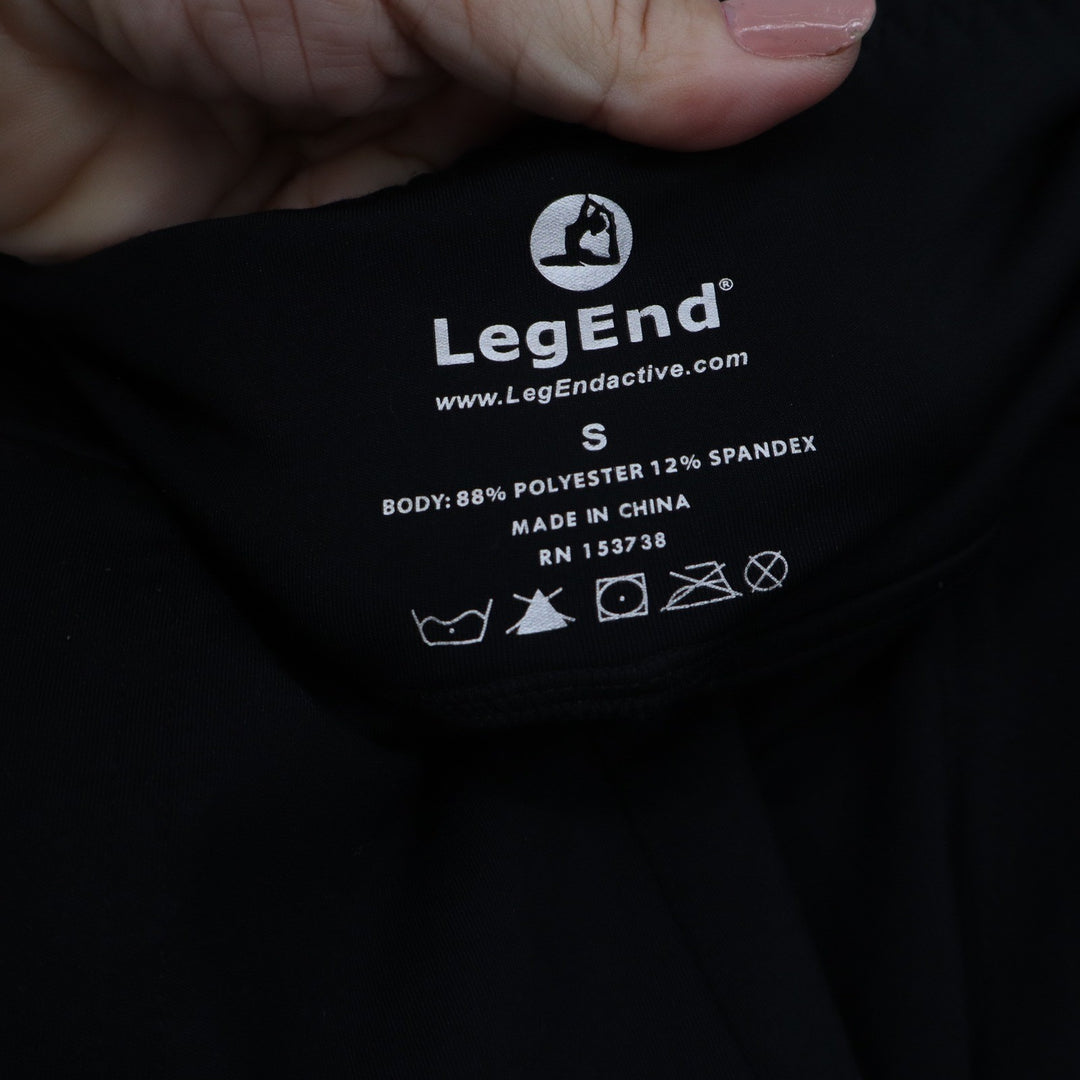 LegEnd Active Womens Black High Waisted Joggers Tapered Sweatpants Size S