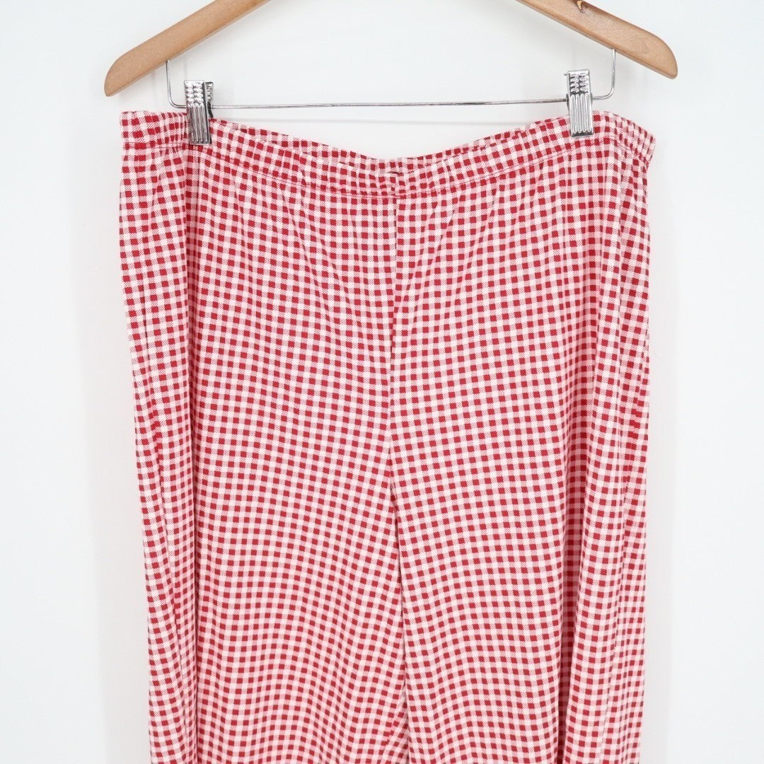 Charter Club Intimates Pajama Pants Womens XL Red White Gingham Check Sleepwear