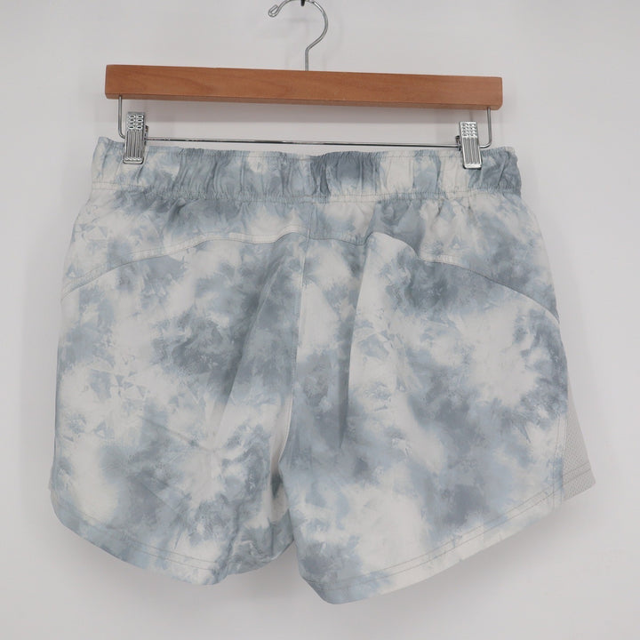 Athletic Works Womens Blue White Tie Dye Running Shorts Mesh Panels Size M 8-10