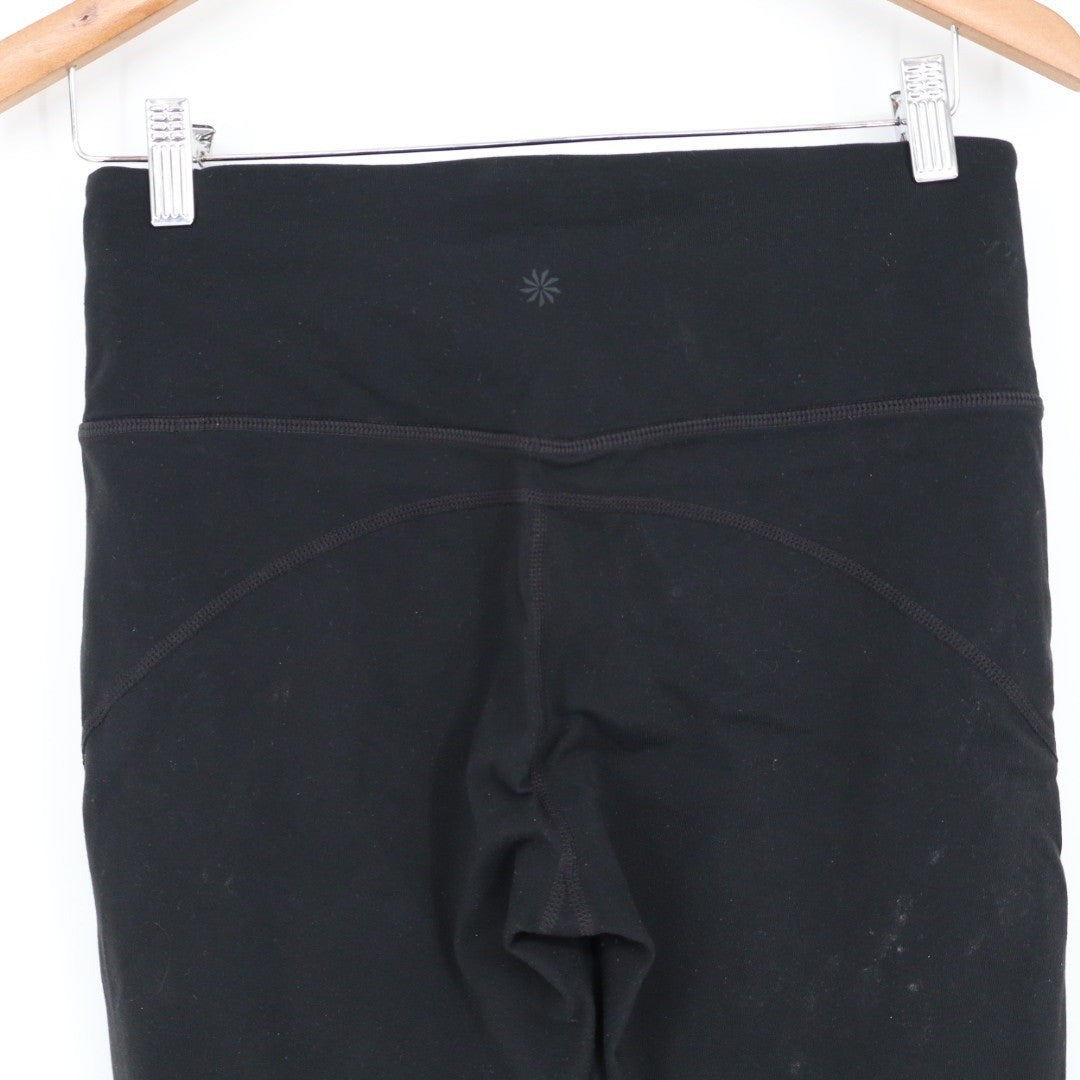 Athleta Black Lattice Cutout Capri Leggings Size MP