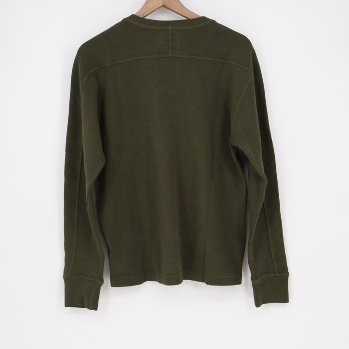 American Giant French T-Shirt Mens Small Olive Green Cotton Ribbed Henley Neck