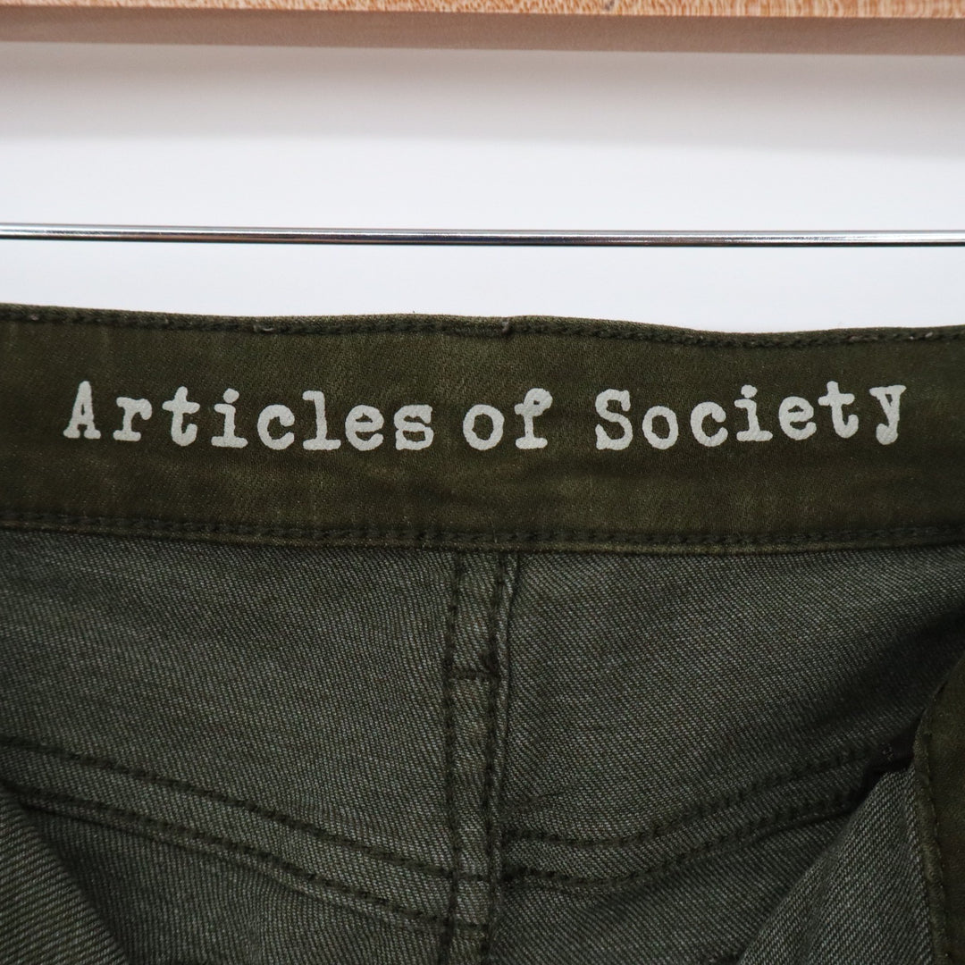 Articles of Society Olive Green Raw Hem Skinny Jeans Size 27