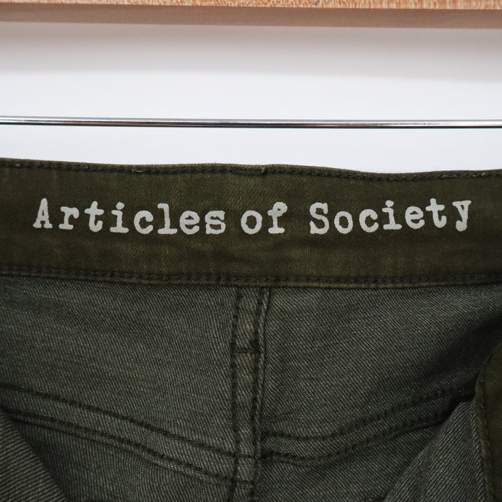 Articles of Society Olive Green Raw Hem Skinny Jeans Size 27