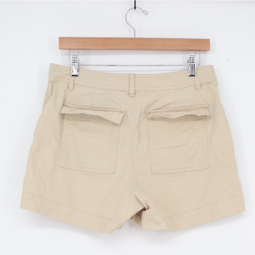 A New Day Womens Tan Stretch Utility Patch Pocket Shorts Size 6 High Rise