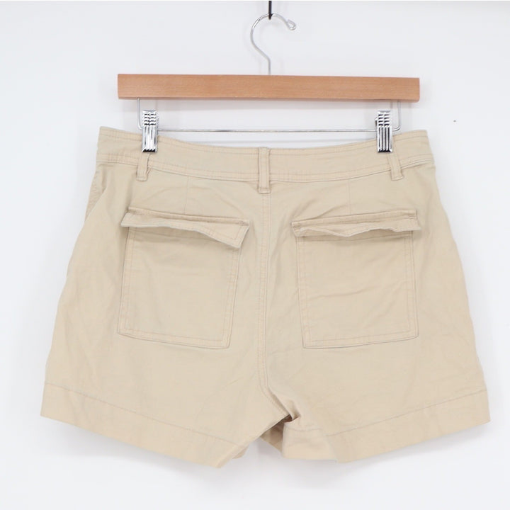 A New Day Womens Tan Stretch Utility Patch Pocket Shorts Size 6 High Rise