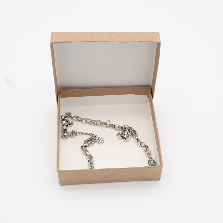 Marlyn Schiff Silver Tone Rolo Link Chain Necklace 16 Inch with Extender