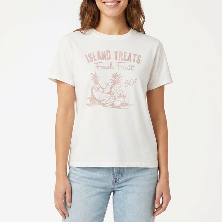 American Eagle Island Treats Fresh Fruit Graphic T-Shirt White Large