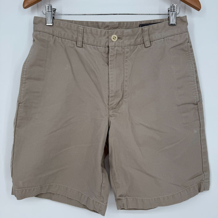 Vineyard Vines Chino Shorts Mens 30 Beige Cotton Logo Slash Pockets Zip Fly