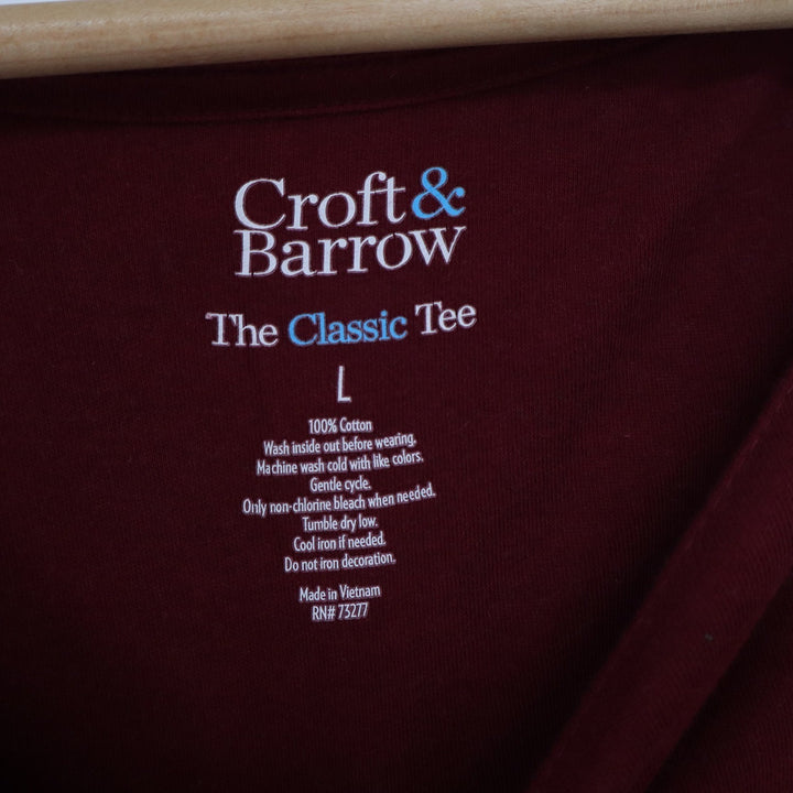 Croft & Barrow Womens Large Maroon Christmas Ornaments Long Sleeve Graphic Tee L