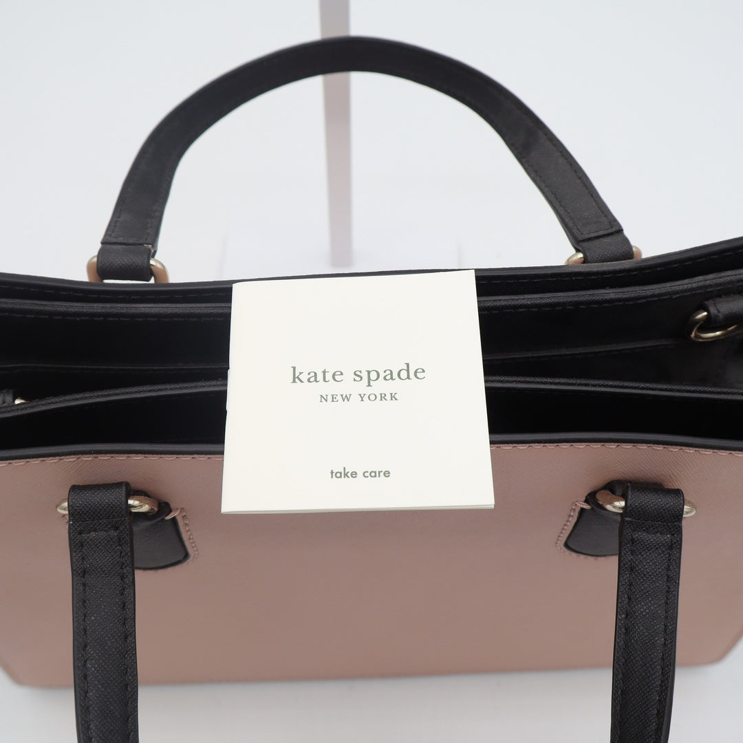 Kate Spade New York Pink Black Saffiano Leather Satchel Handbag