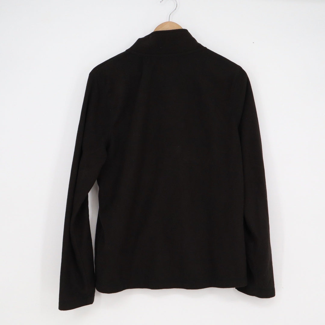 Danskin Now Womens Black Full Zip Fleece Jacket Mock Neck L 12-14