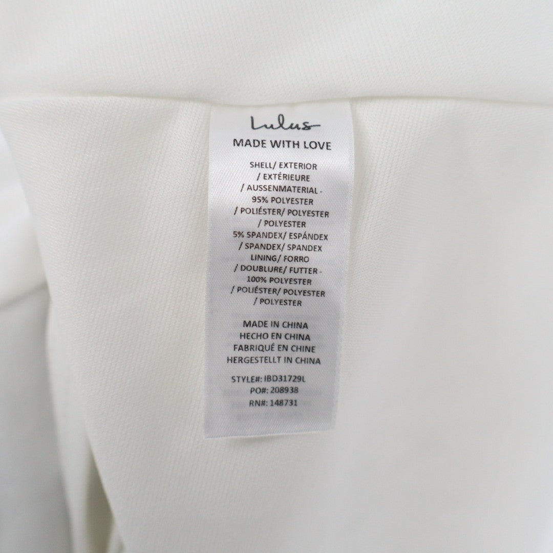 Lulus Safine Maxi Dress Womens Large White Stretch Backless Sleeveless Mermaid