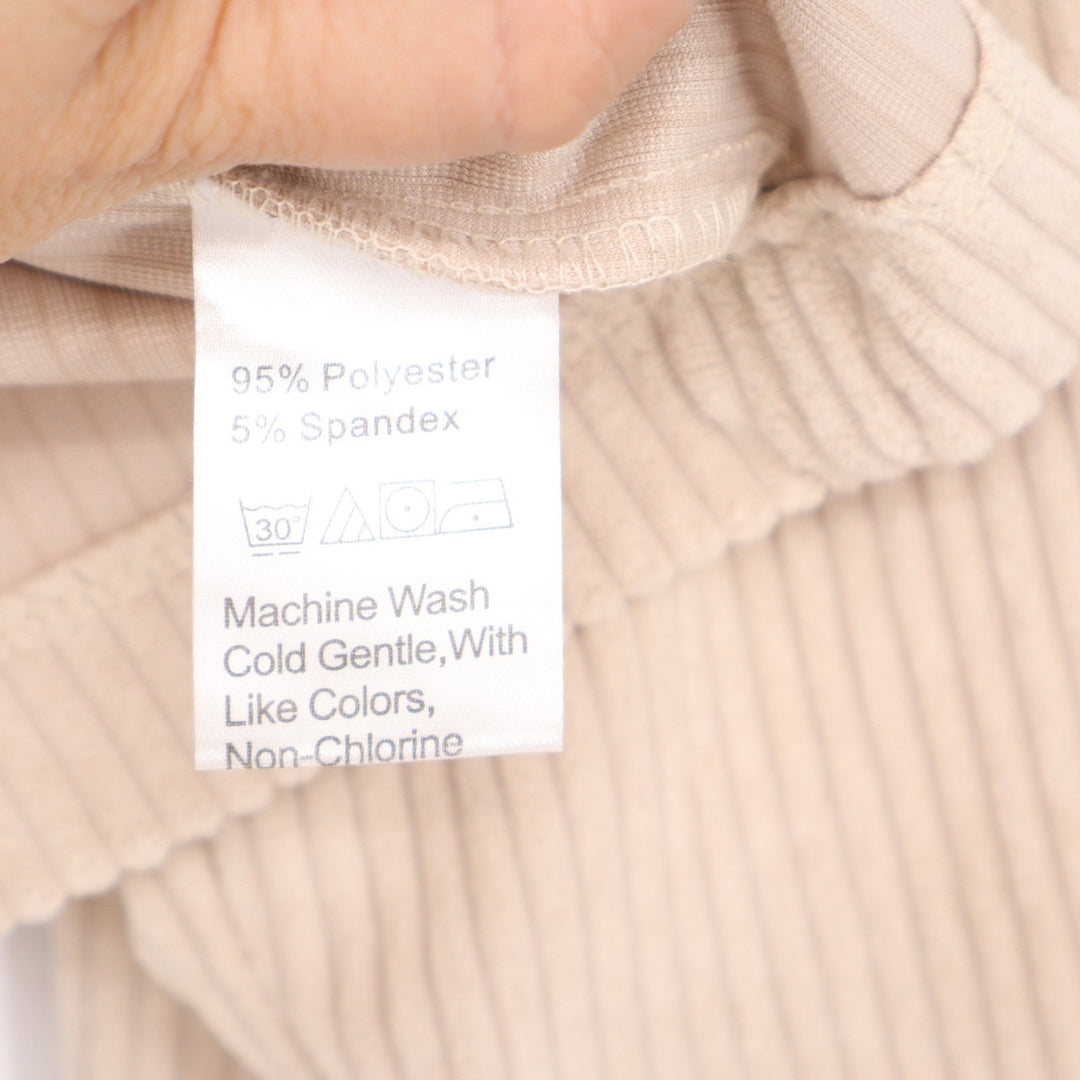 Unbranded Cream Beige Corduroy Cropped Shacket Button Down Jacket Large