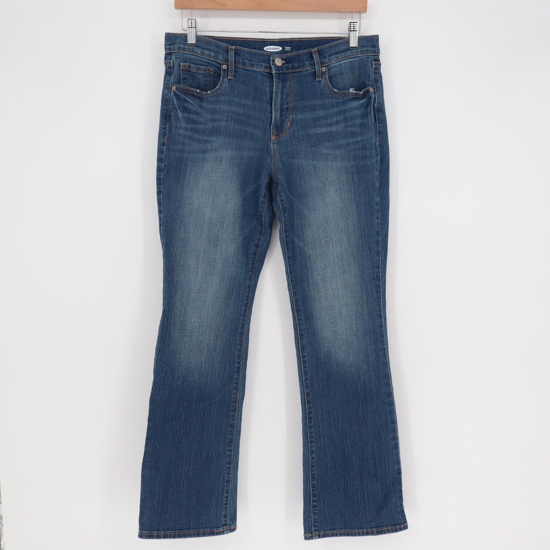 Old Navy Curvy Boot-Cut Jeans Womens 8 Short Medium Wash Blue Stretch Pants