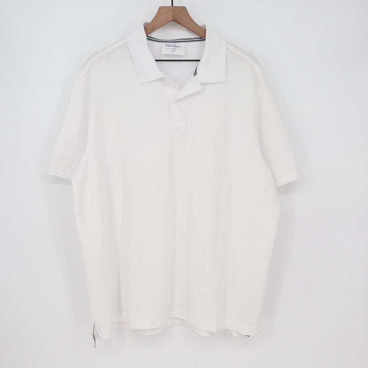 Walter Hagen Clubhouse Mens XXL White Stretch Cotton Blend Golf Polo Shirt