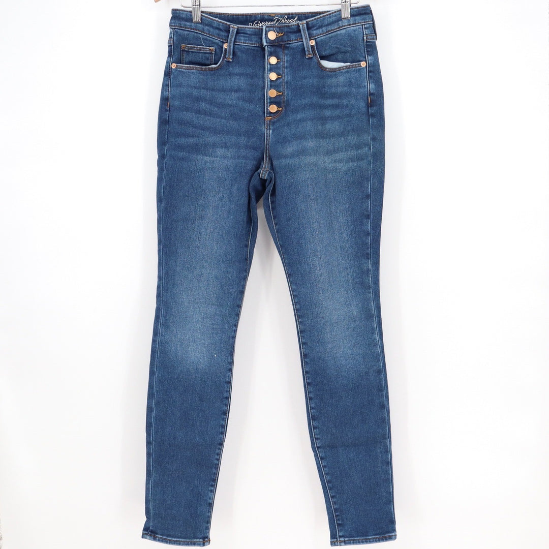 Universal Thread Womens High-Rise Skinny Jeans Dark Wash Button Fly Size 12/31R