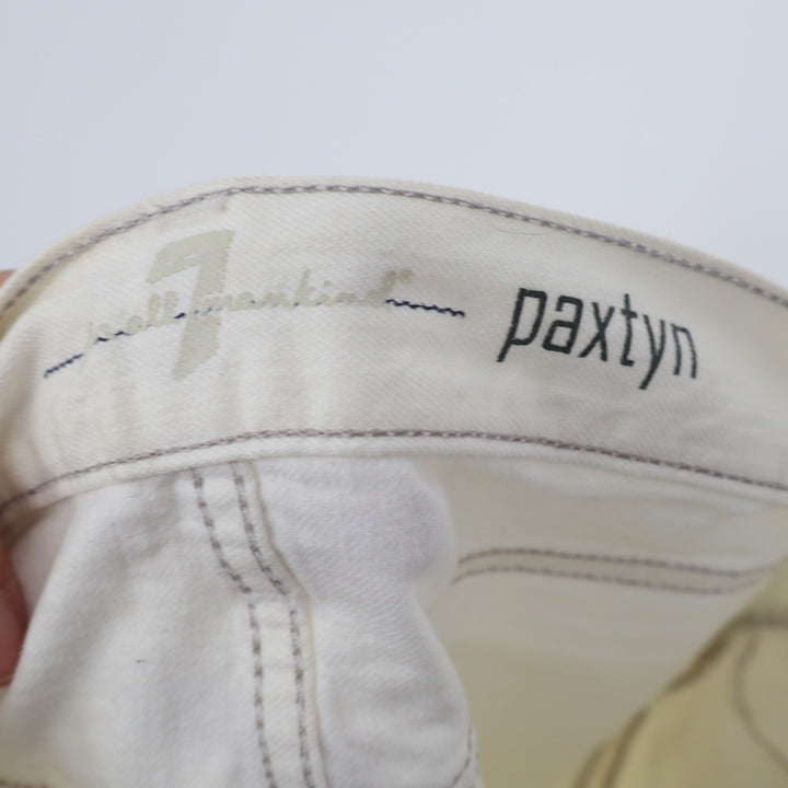 7 For All Mankind Paxtyn Skinny Jeans Mens 34 White Cotton ATA13948A USA Made