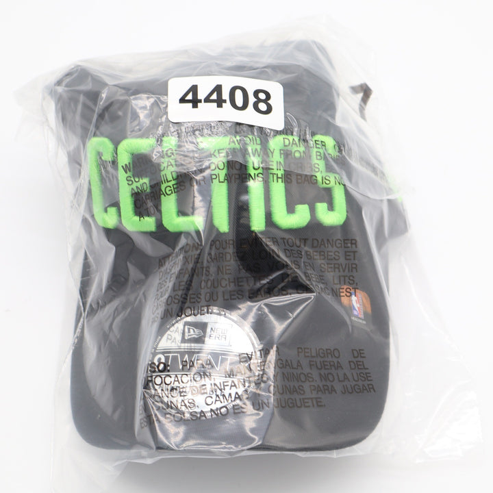New Era 9TWENTY Boston Celtics Hat Black Neon Green Adjustable NBA
