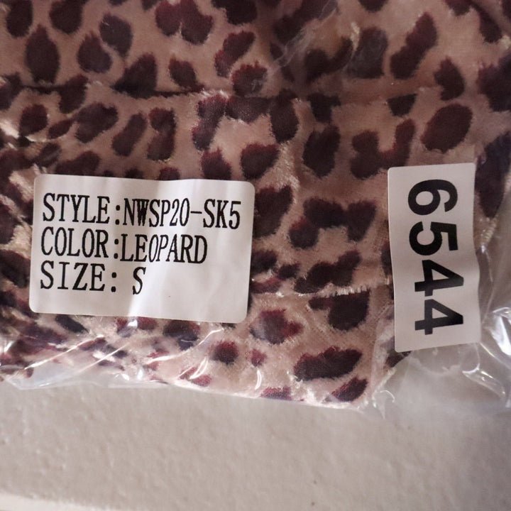 Naked Wardrobe The Statement Leopard Print Velvet Draped Mini Skirt S