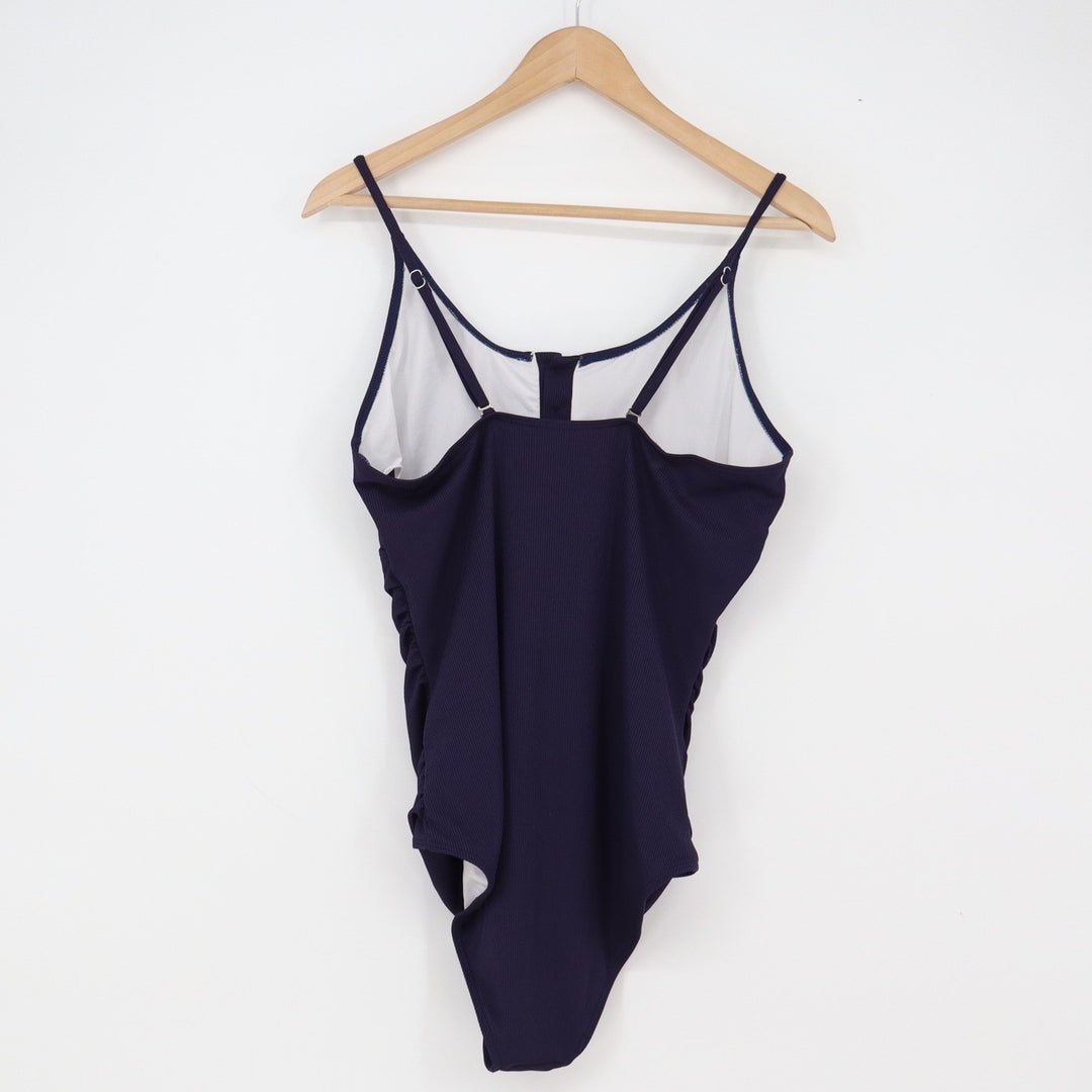Unbranded One Piece Swimsuit Womens XL Star Print Navy Blue Ruched Excellent