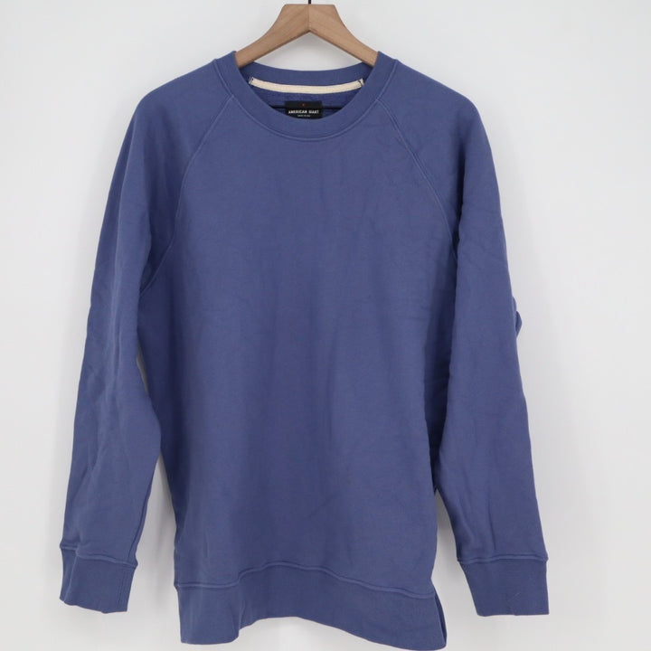 American Giant Midweight Sweatshirt Mens M Blue Cotton Fleece Lined Pullover