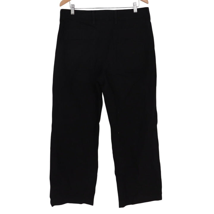 American Giant Ankle Pants Womens 14 Black Cotton Stretch Streetwear Wide Leg
