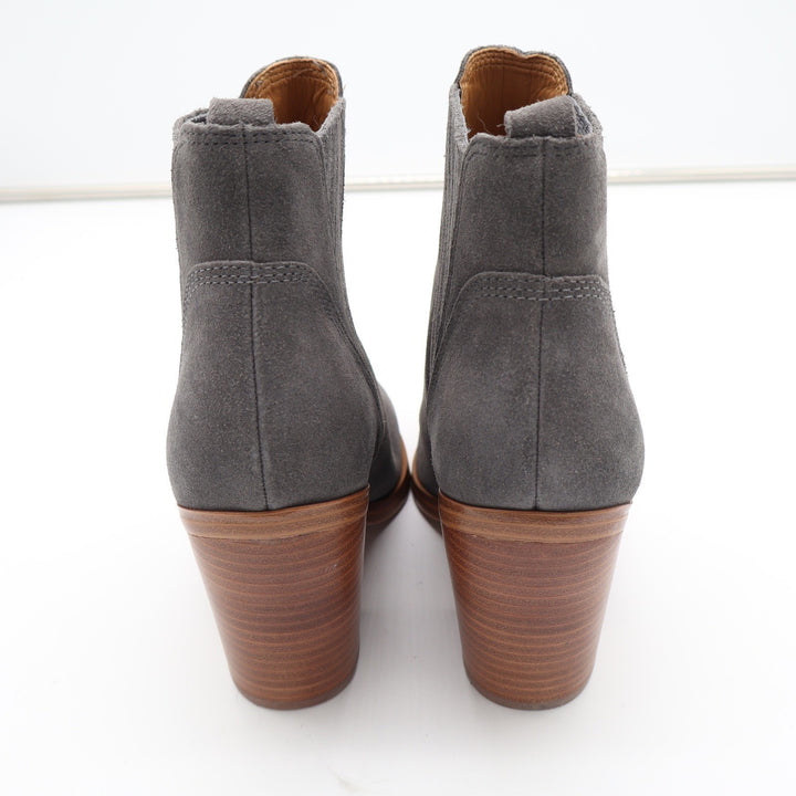 Marc Fisher Gadri Grey Suede Pointed Toe Block Heel Western Ankle Boots 6.5M